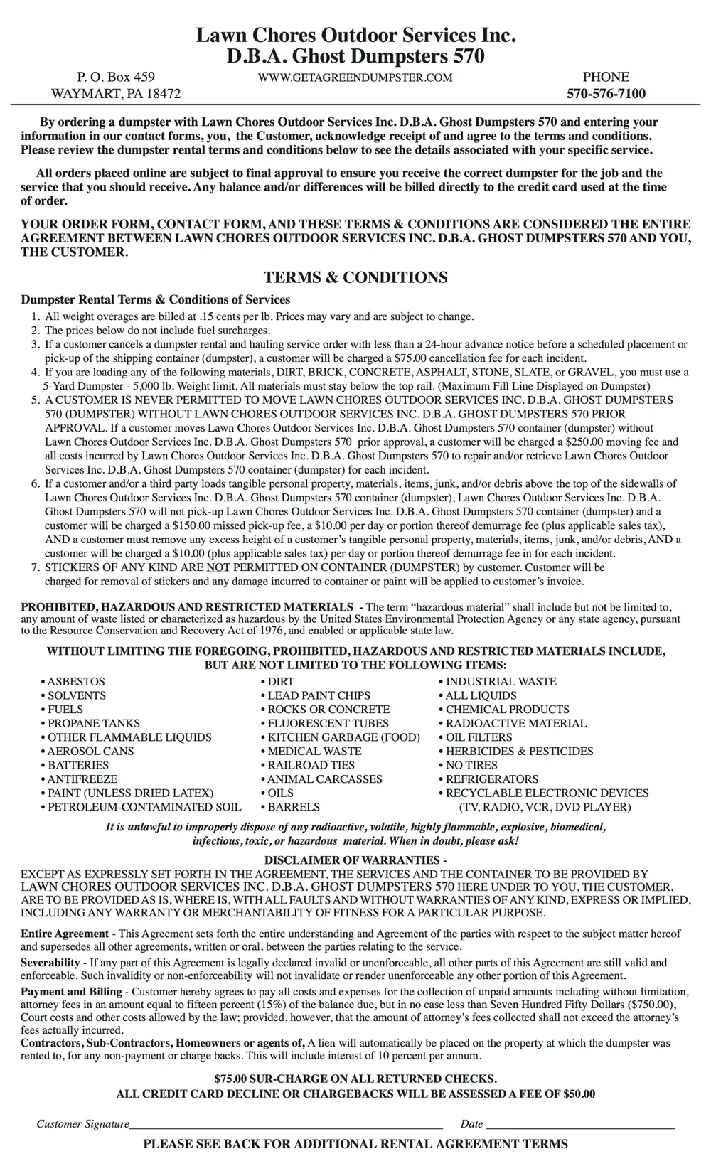 terms and conditions