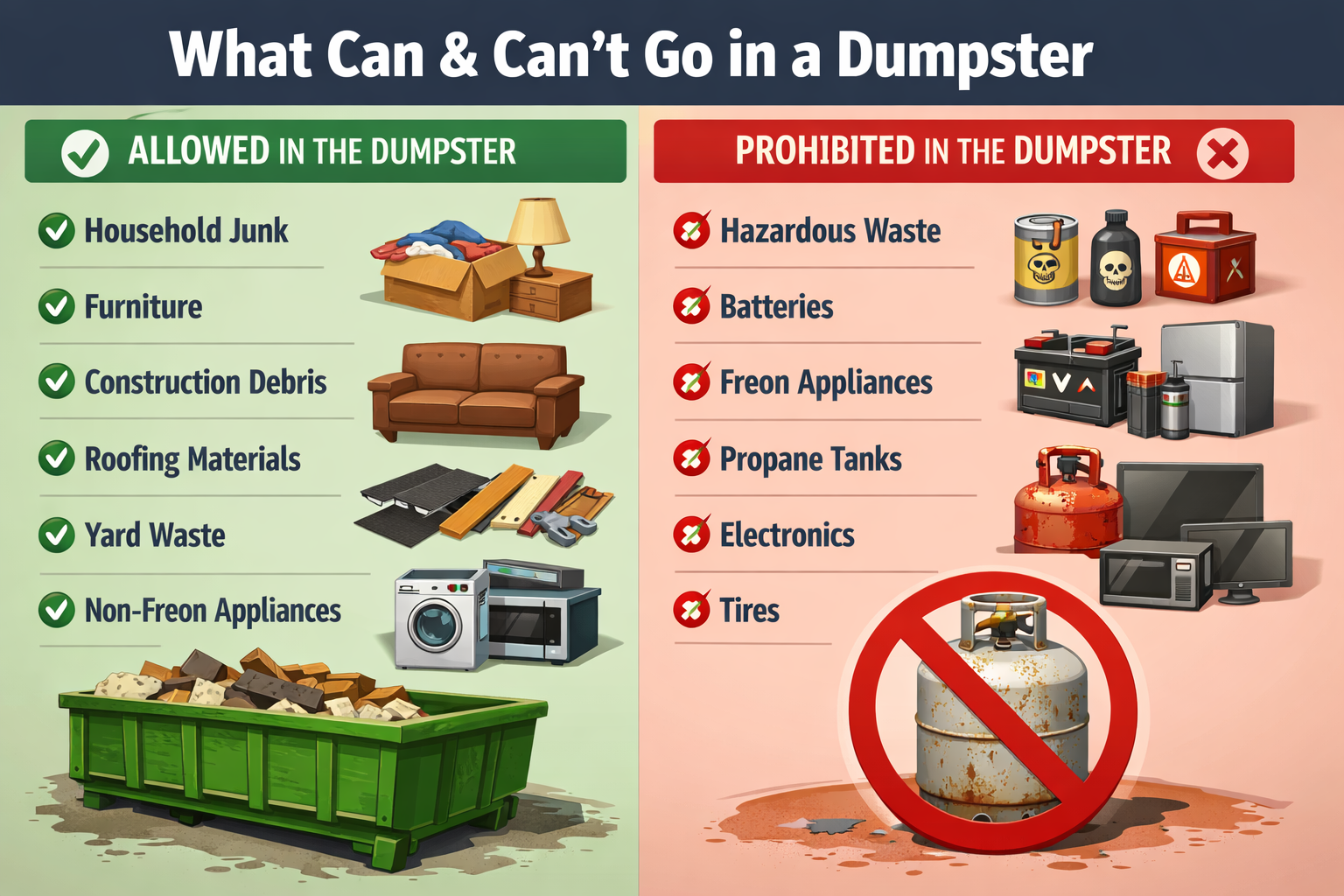 What Can and Can’t Go in a Dumpster: The Ultimate Guide for NEPA Homeowners & Contractors